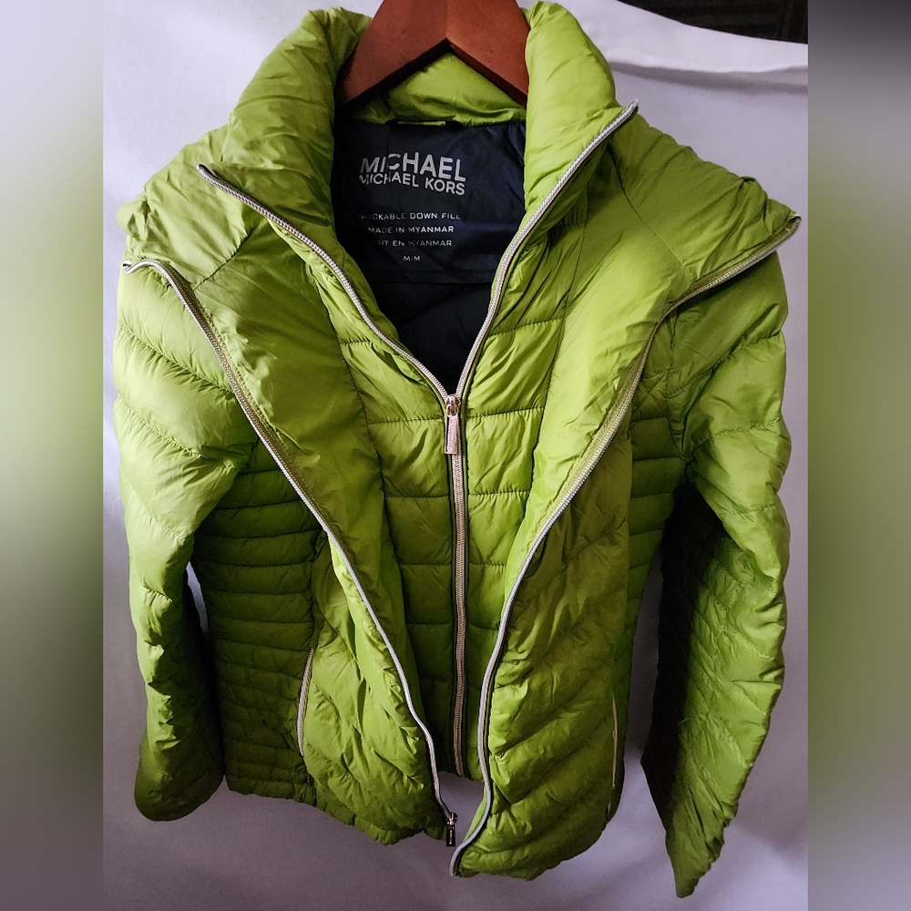 Michael Kors Lime Quilted Jacket. Size Medium